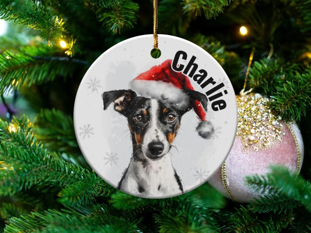 Custom Dog Santa Hat Christmas Ornament