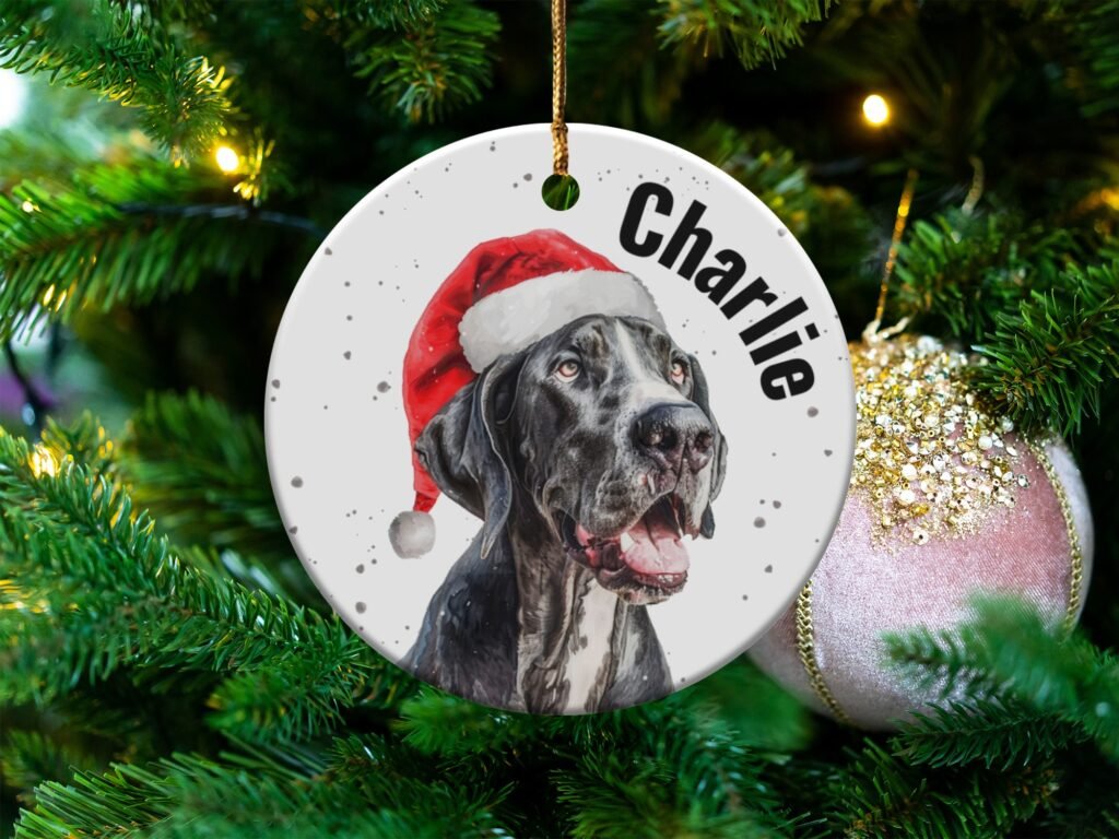 Personalized Great Dane Christmas Ornament
