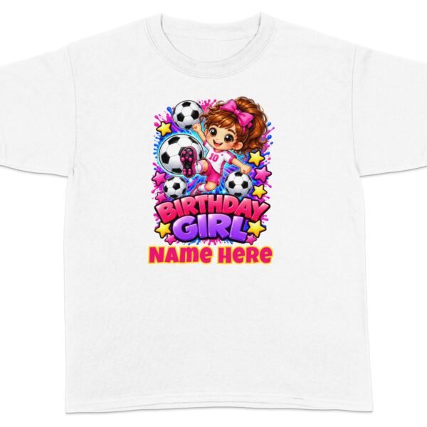 Personalized Soccer Birthday Girl T-Shirt