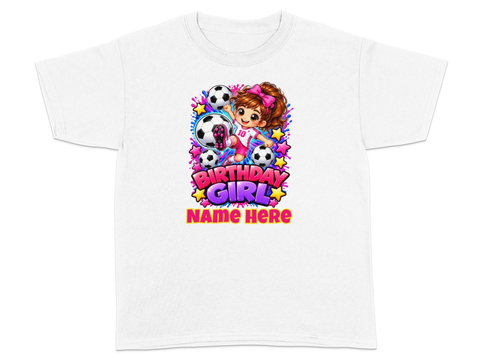 Personalized Soccer Birthday Girl T-Shirt