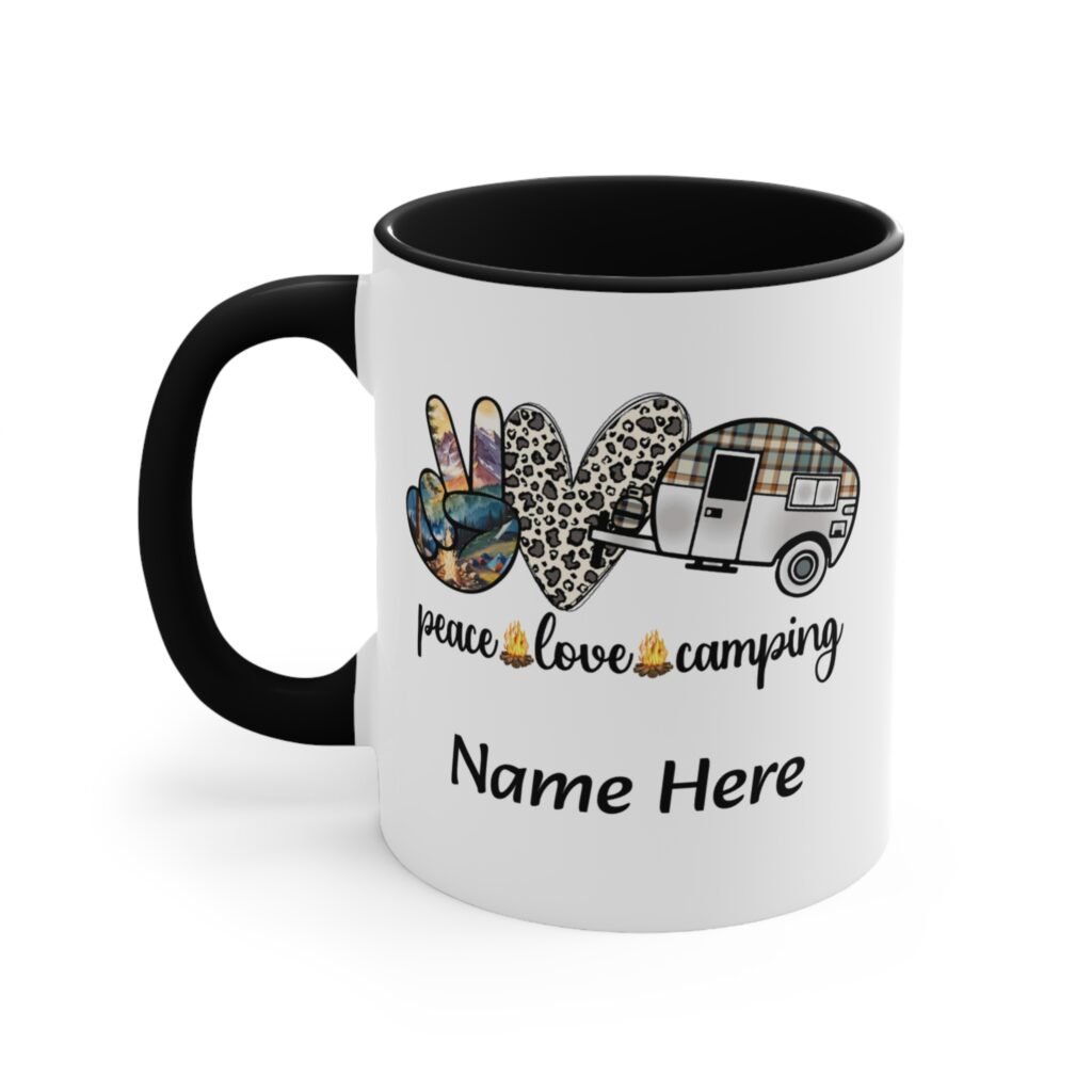 Peace Love Camping Personalized Coffee Mug