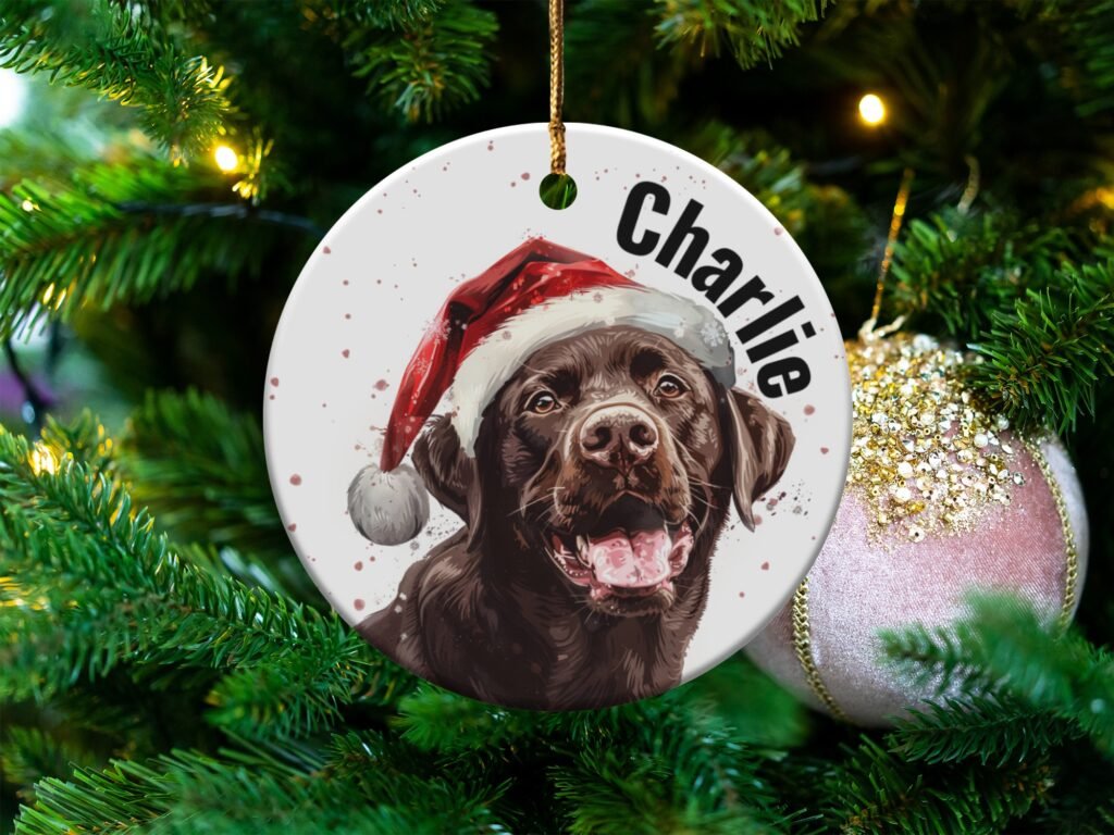 Personalized Chocolate Lab Christmas Ornament