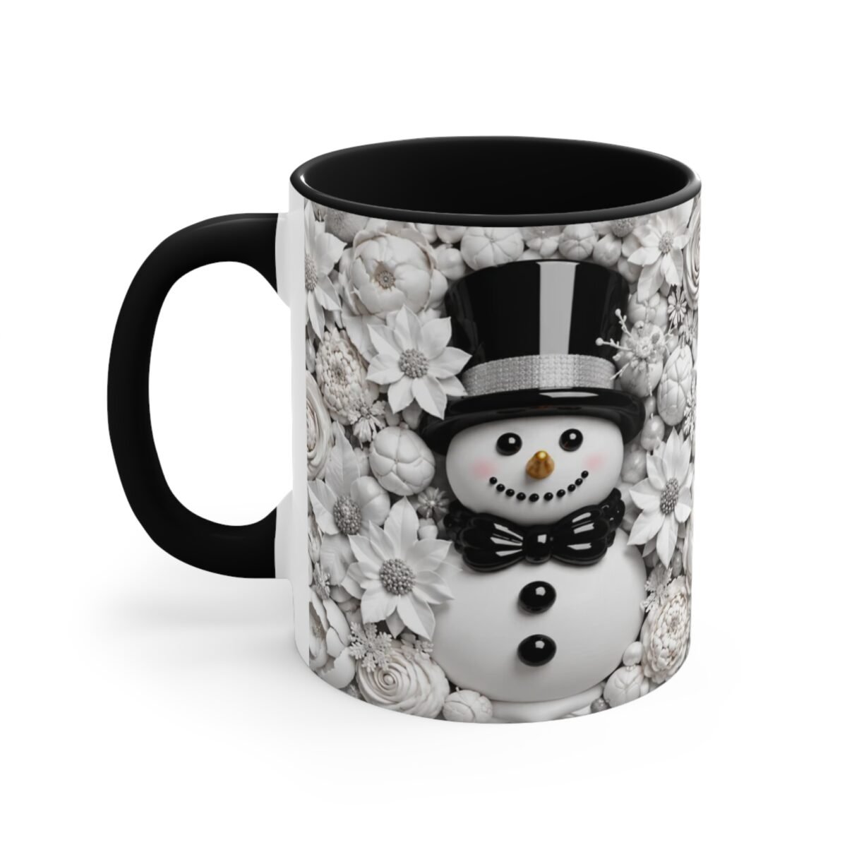 Elegant White Christmas Snowman Mug