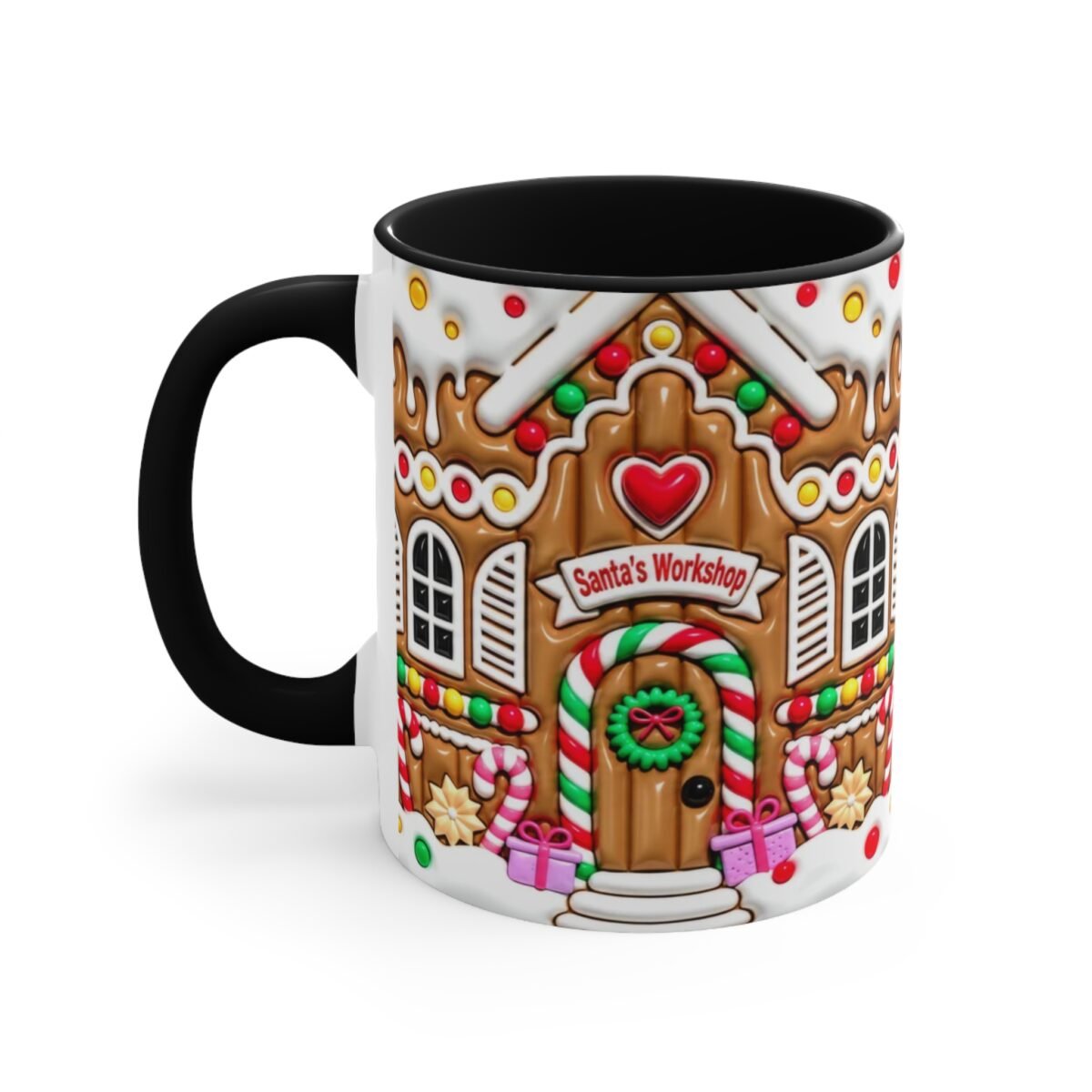 Gingerbread Santa's Workshop Holiday Mug