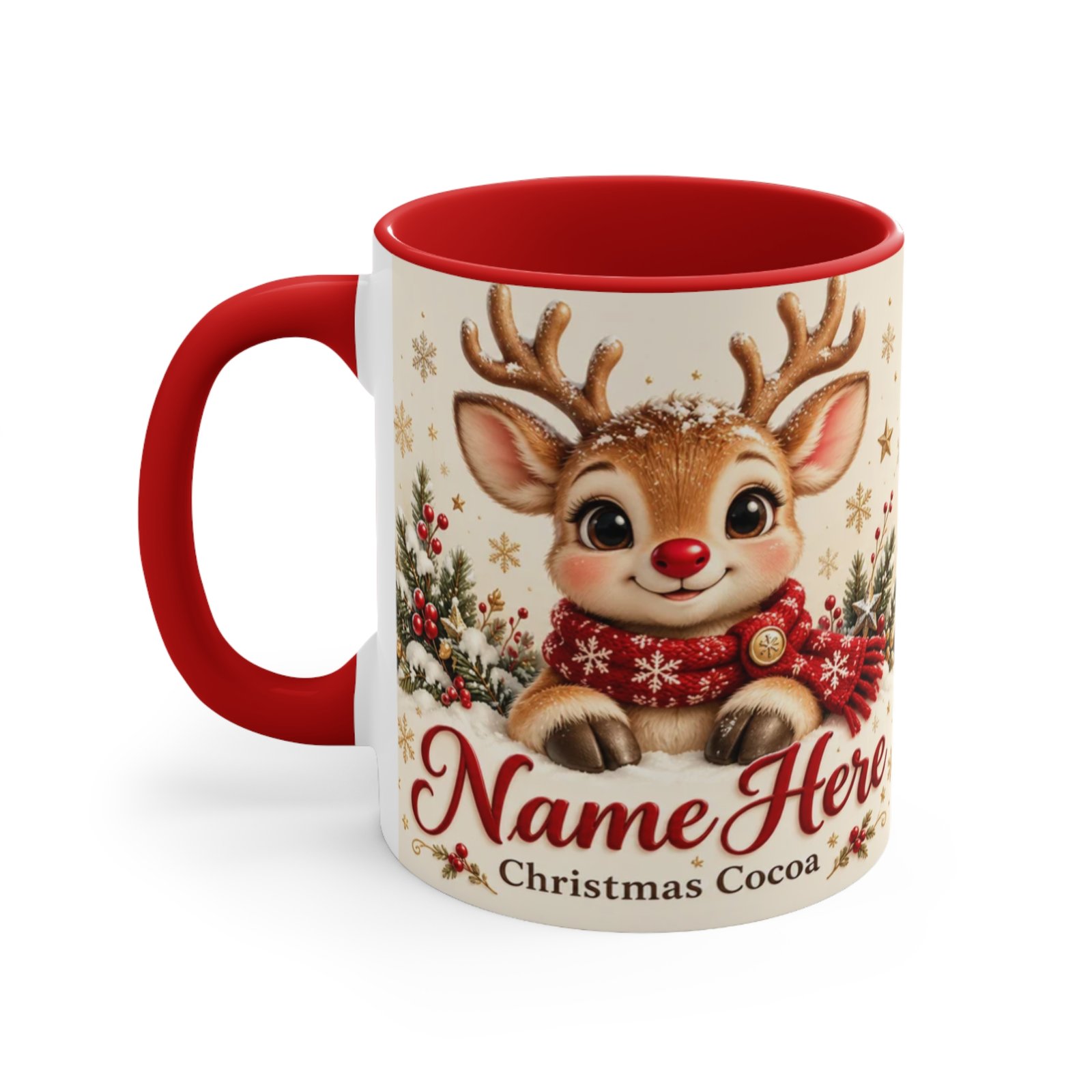 Personalized Reindeer Christmas Cocoa Mug - Image 3
